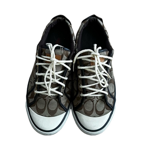 Coach Barrett Brown Signature Canvas Sneakers Women’s Size 9 Logo Casual Shoes